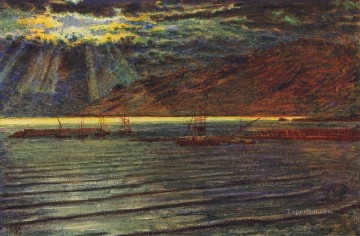  hunt Painting - Fishingboats by Moonlight British William Holman Hunt